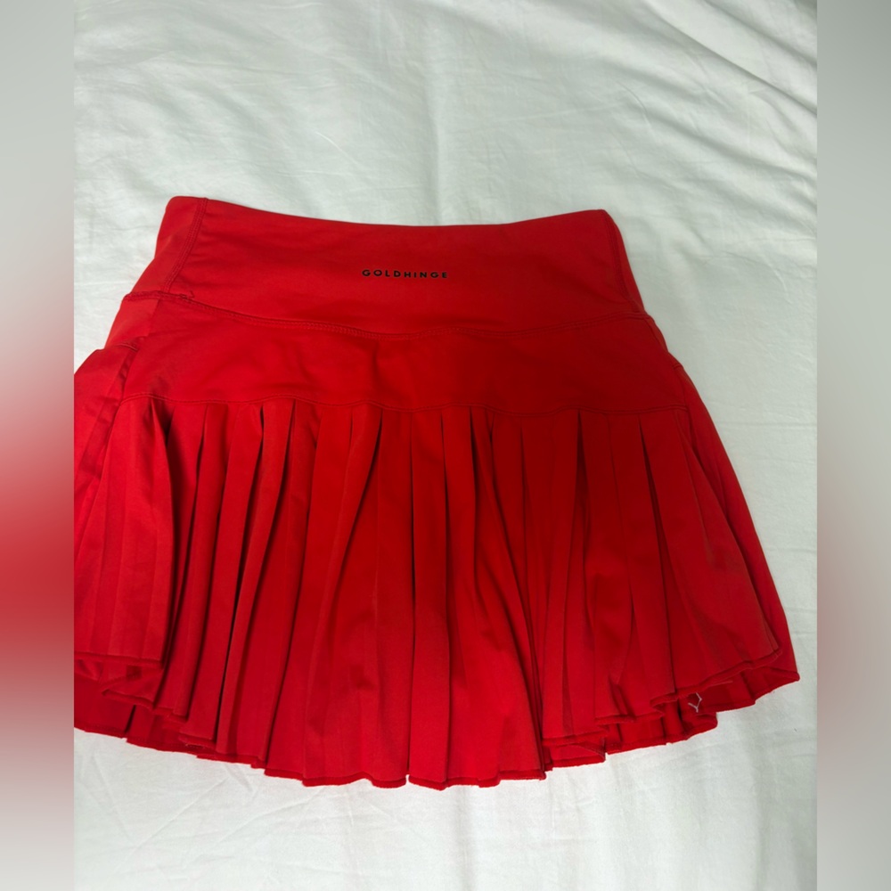 Gold Hinge Red Tennis Skirt